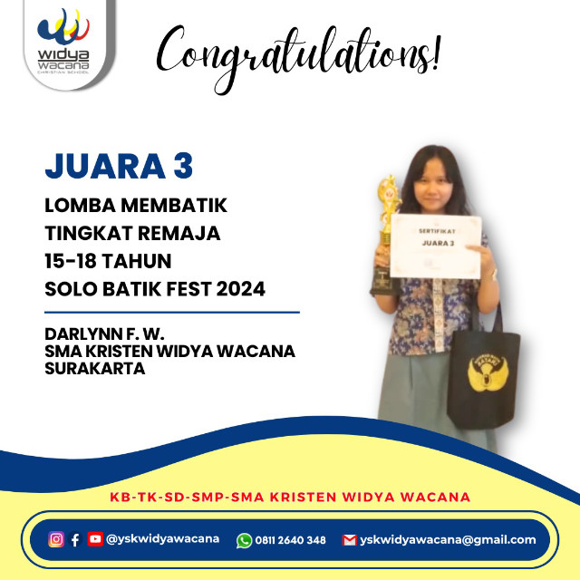 prestasi, sma widya wacana, widya wacana, ysk,  yayasan sekolah kristen, yayasan, surakarta, sma